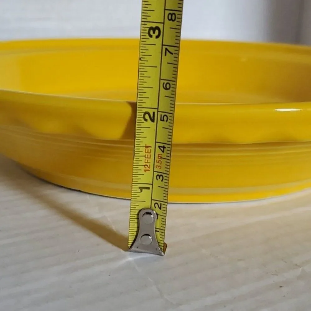 Fiestaware FIESTA Pie Plate Deep Dish Baking Bake Bakeware Baker Yellow CERAMIC